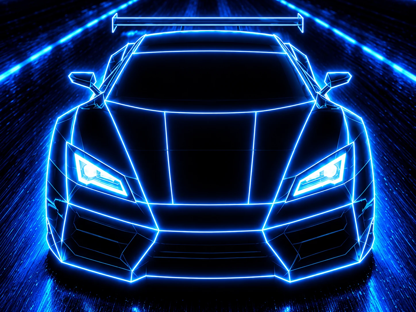 RideCore blue neon racing car promotional artwork
